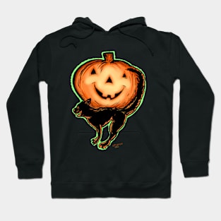 Black Cat with Jack O Lantern Hoodie